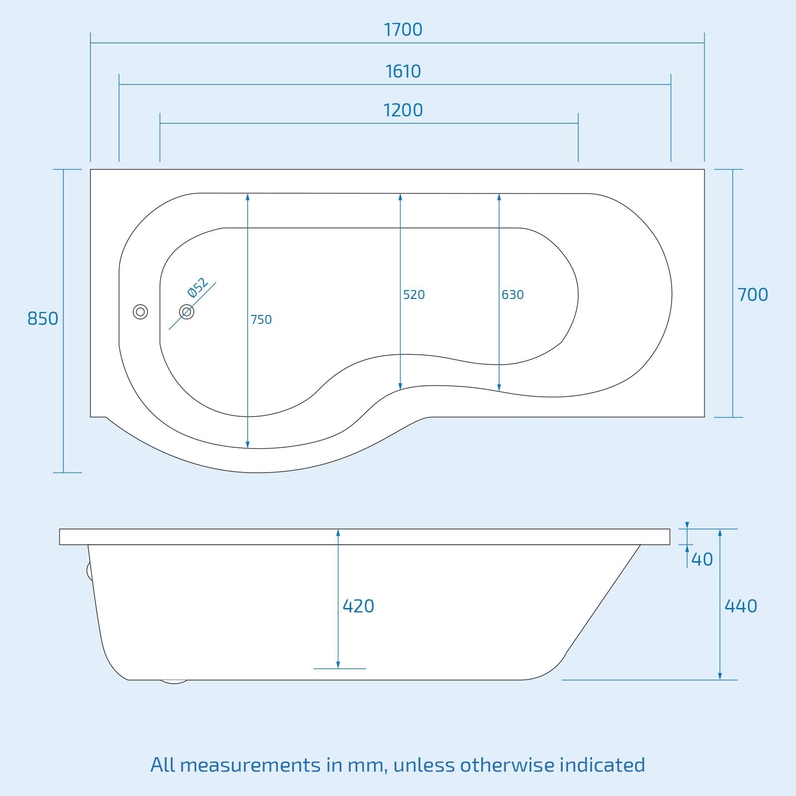 Senore White 1700mm P-Shaped Bath and Screen Basin Flat Pack Vanity Unit Close Coupled Toilet Mono and Shower Mixer Taps & Wastes