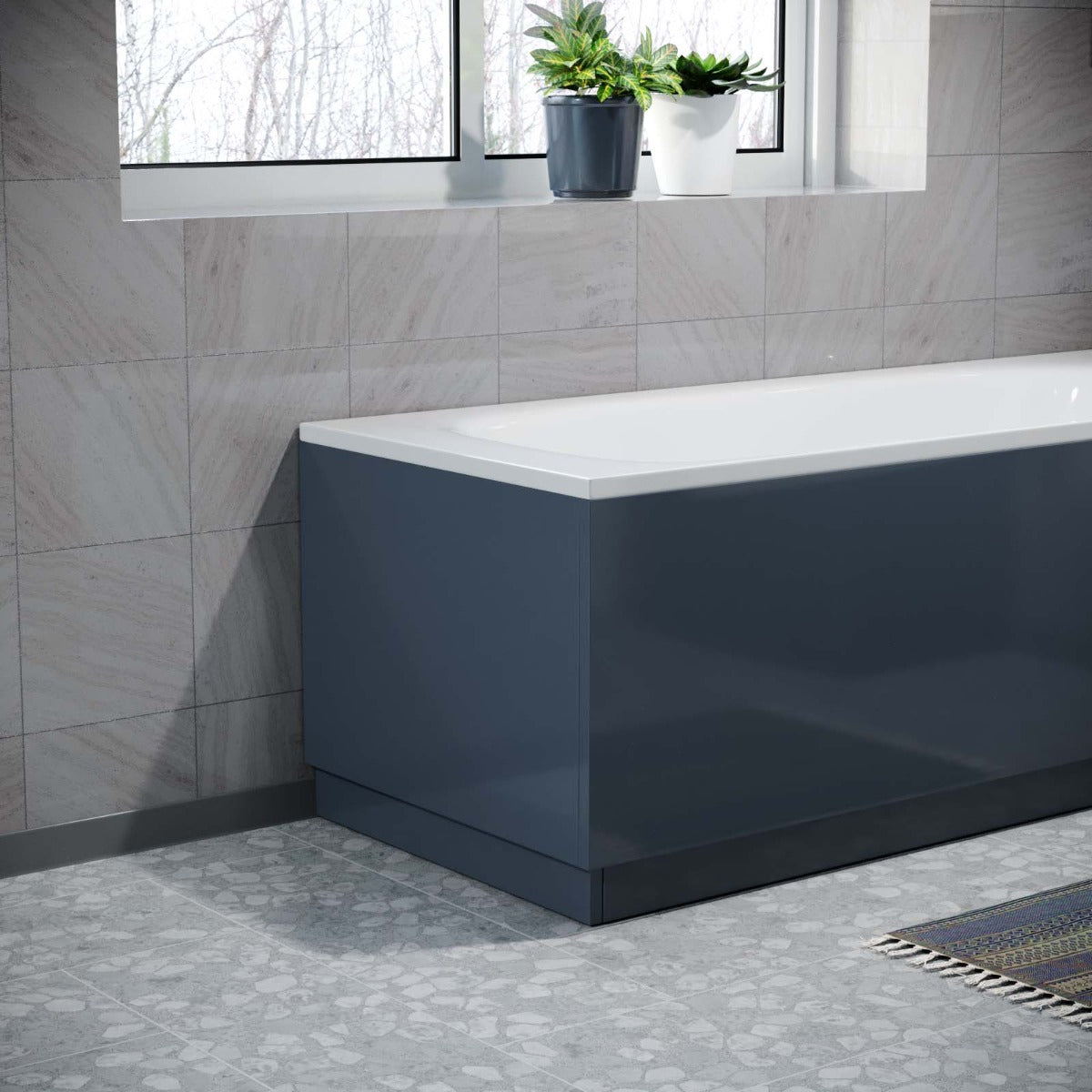 Gorge Modern 800mm Dark Grey High Gloss PVC End Panel 15mm Thickness + Plinth