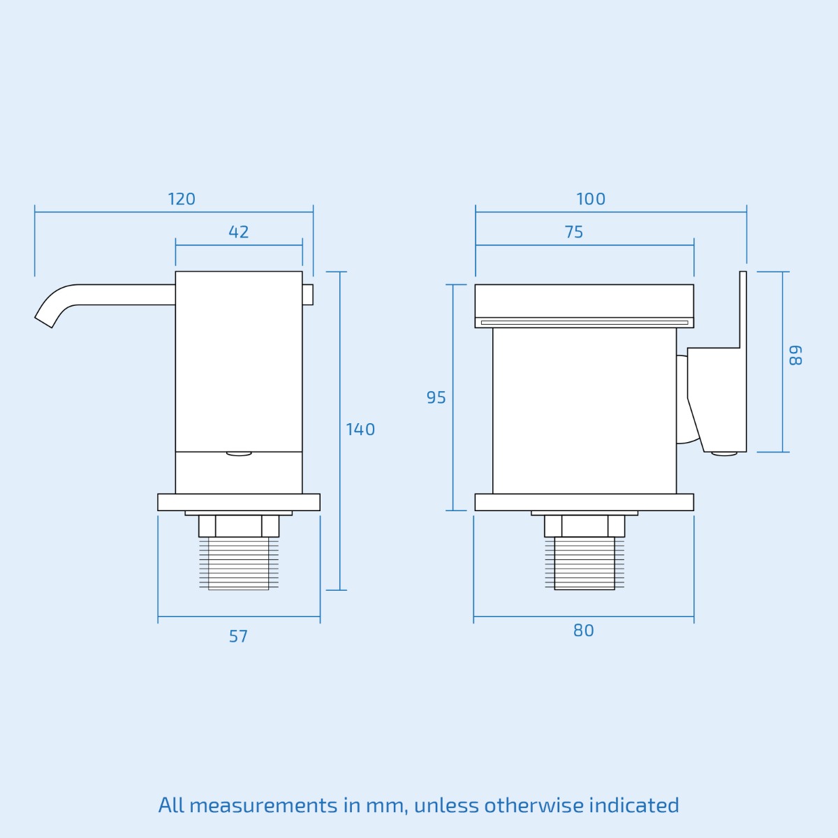 Devon Waterfall Basin Mixer Tap & Waste Chrome