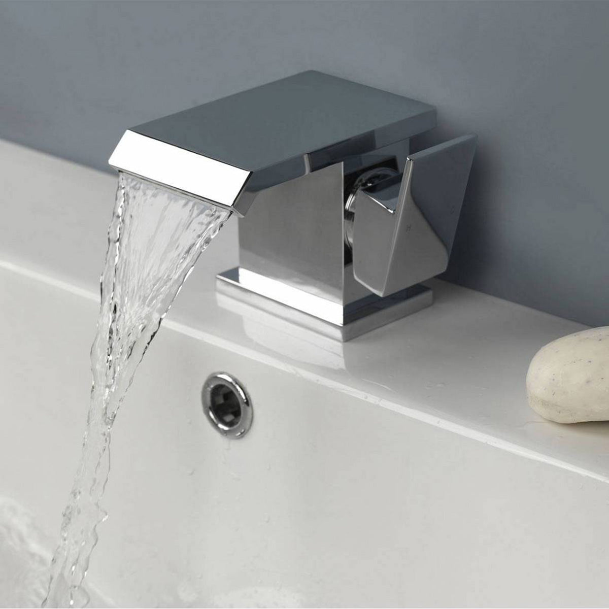 Devon Waterfall Basin Mixer Tap & Waste Chrome