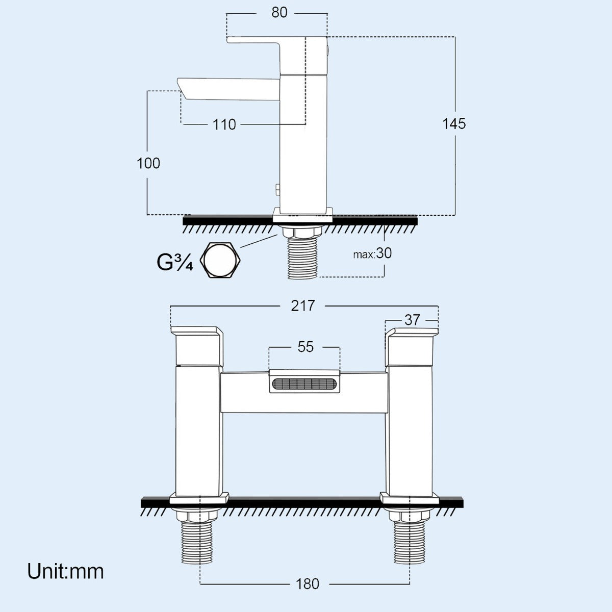 Saturn Waterfall Bath Filler Mixer Tap