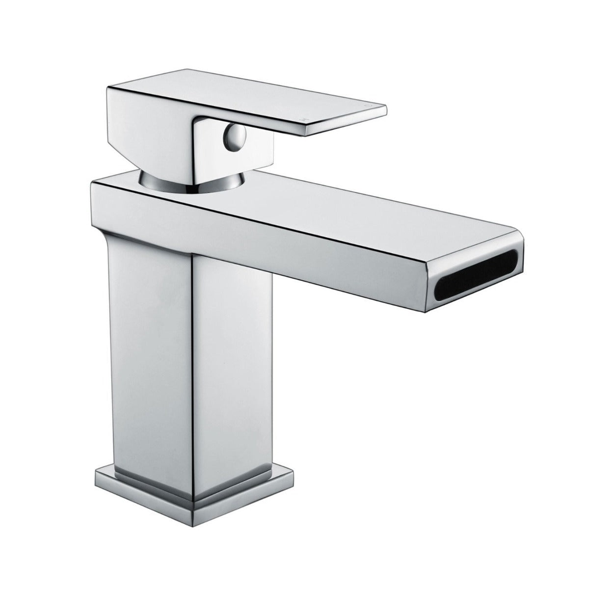 Saturn Designer Square Chrome Waterfall Basin Mono Mixer Tap & Bath Filler Taps