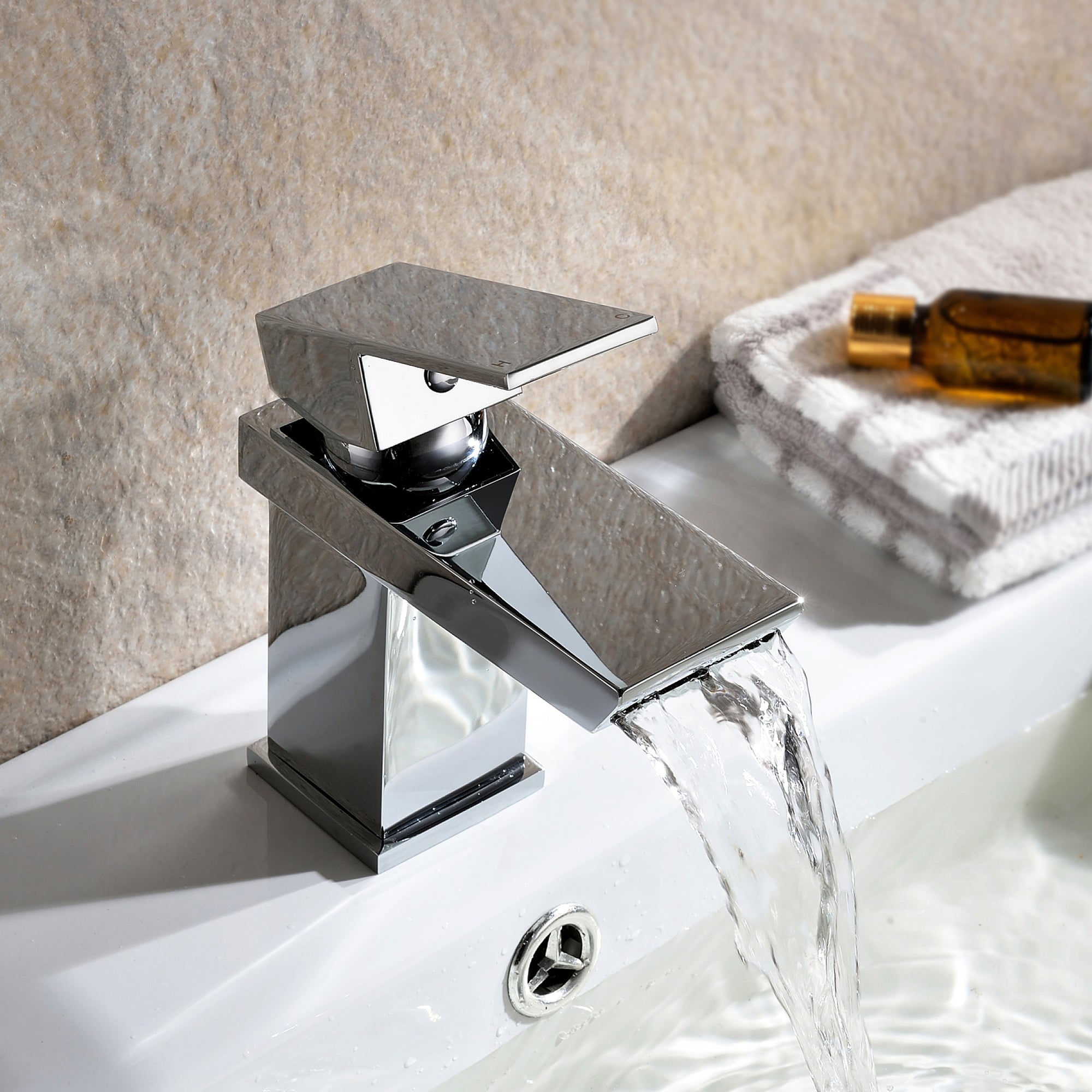 Waterfall Basin Mono Tap & Bath Shower Mixer Tap Chrome