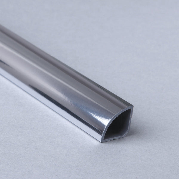 Retroft 2.4m Chrome Quarter Round PVC Trim For Wall & Ceiling Panels - Universal Size