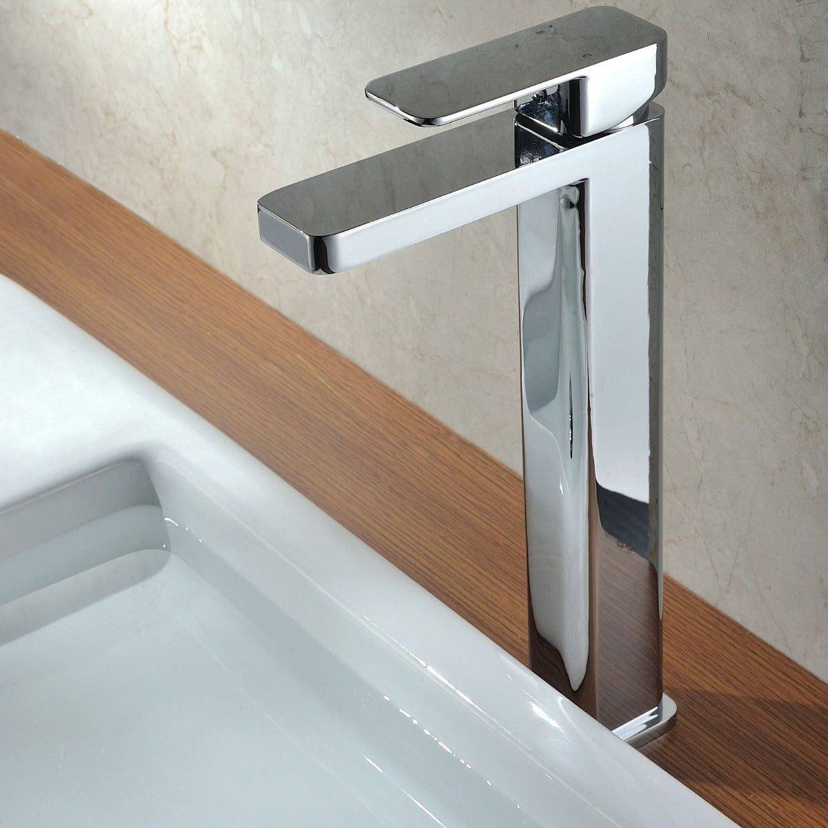Glaza Faucet Monobloc Counter Top Tall Bathroom Sink Basin Mixer Tap & Waste
