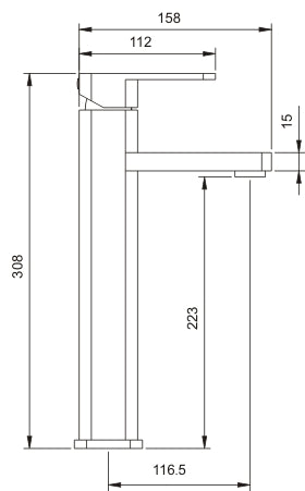Glaza Faucet Monobloc Counter Top Tall Bathroom Sink Basin Mixer Tap & Waste
