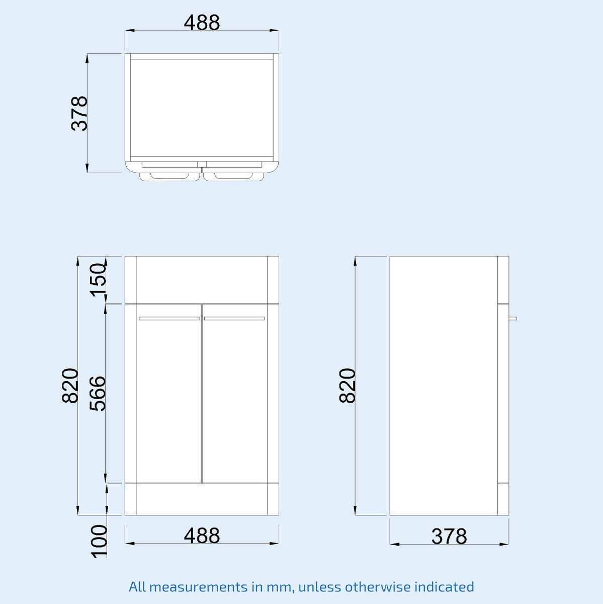 Afern 500mm Vanity Basin Unit & Rimless Close Coupled Toilet Grey