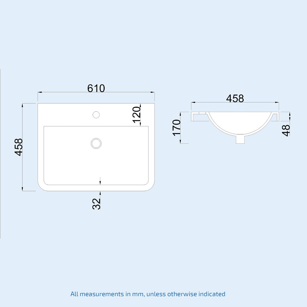 Afern 600mm Vanity Basin Unit & Rimless Close Coupled Toilet White