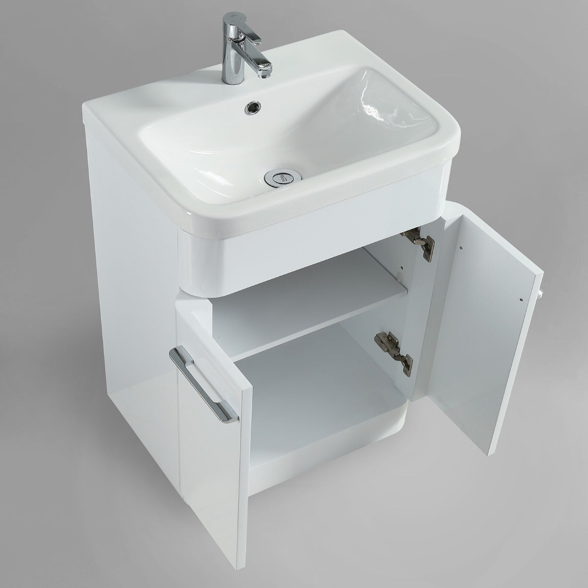 Afern 600mm Vanity Basin Unit & Rimless Close Coupled Toilet White