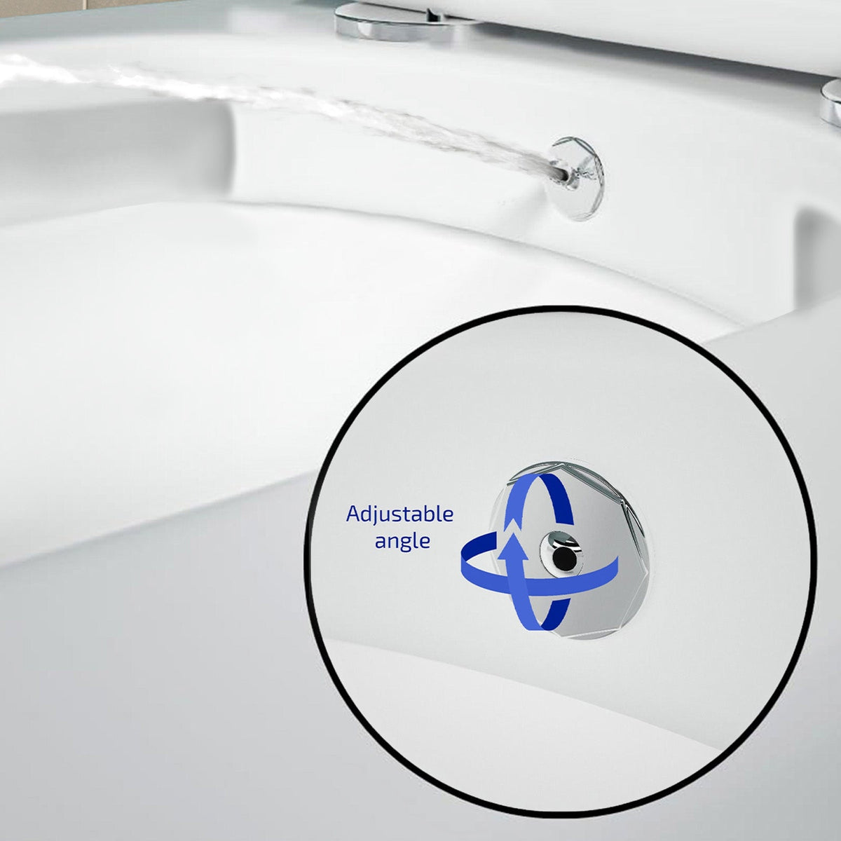Rimless Comfort Height Back To Wall Toilet With Integrate Hot Cold Bidet