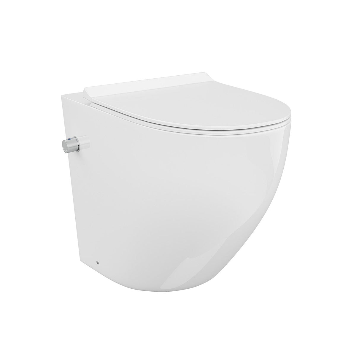 Rimless Comfort Height Back To Wall Toilet With Integrate Hot Cold Bidet