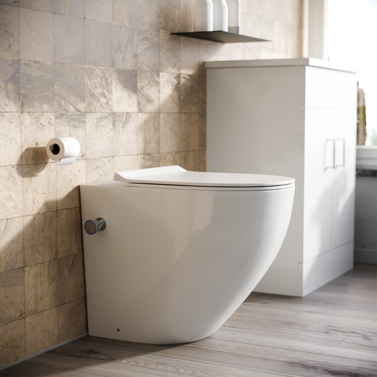 Rimless Comfort Height Back To Wall Toilet With Integrated Bidet