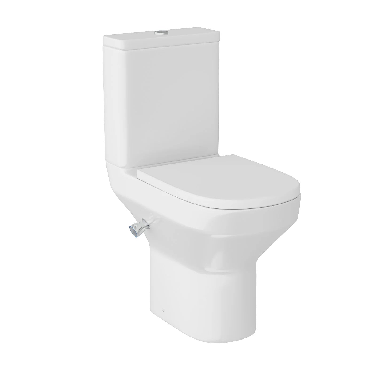 Rimless Comfort Height Close Coupled Toilet With Integrated Bidet Valve