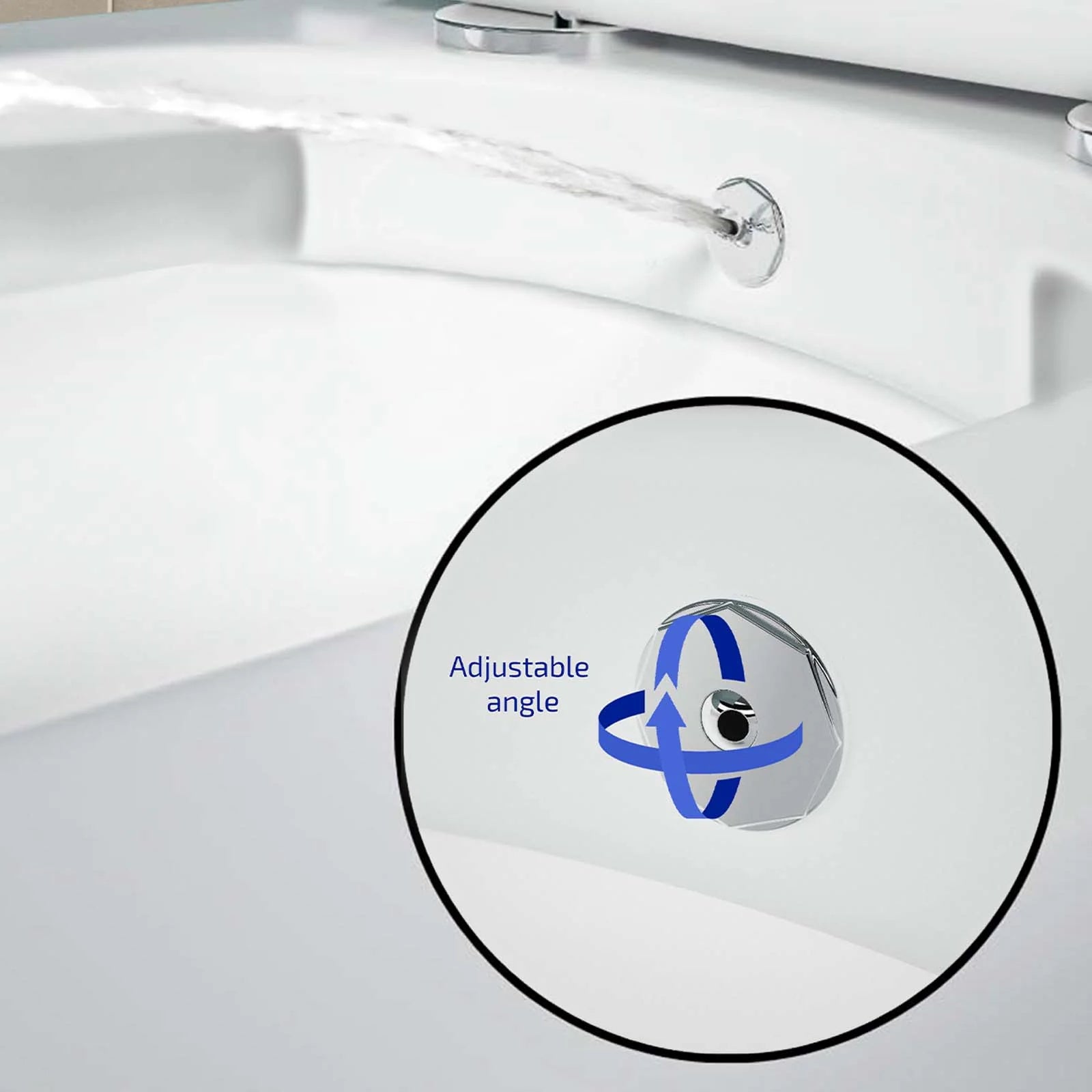 Rimless Square Close Coupled Toilet Pan with Integrated Bidet
