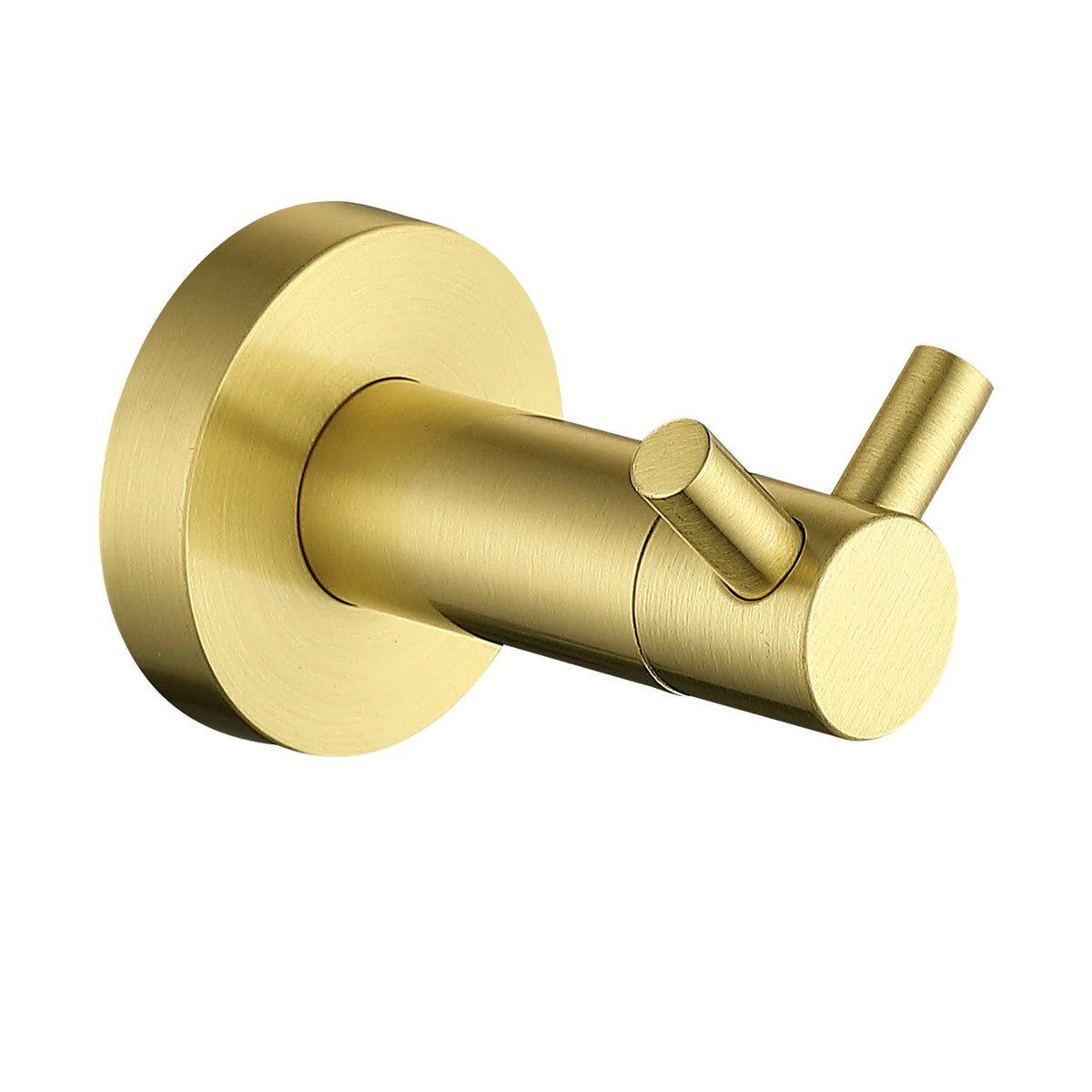 Round 70mm Double Robe Hook Brushed Brass