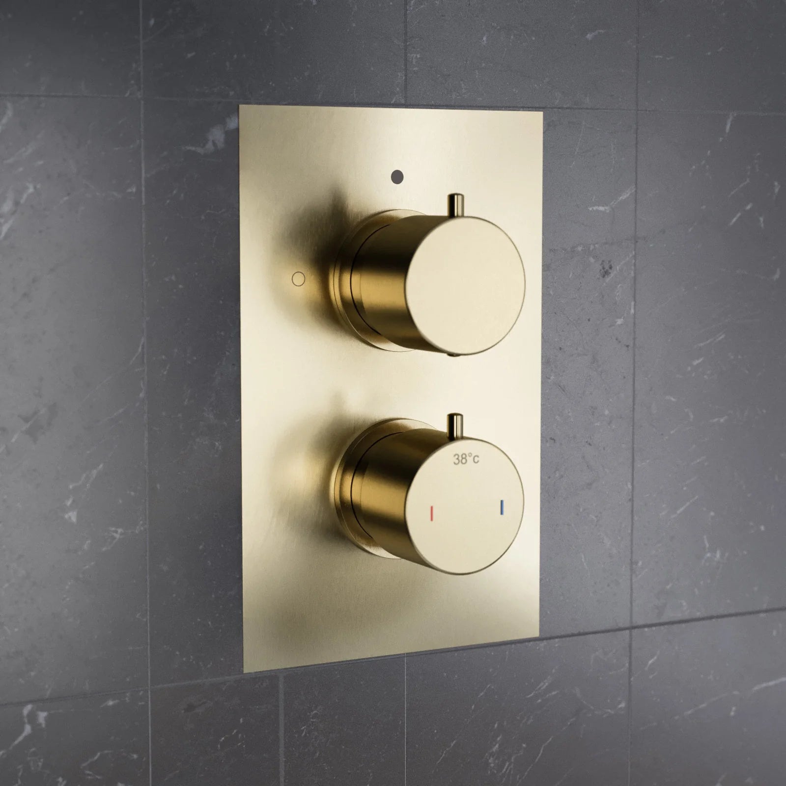 Round Concealed Thermostatic Shower Mixer Valve - Brushed Brass