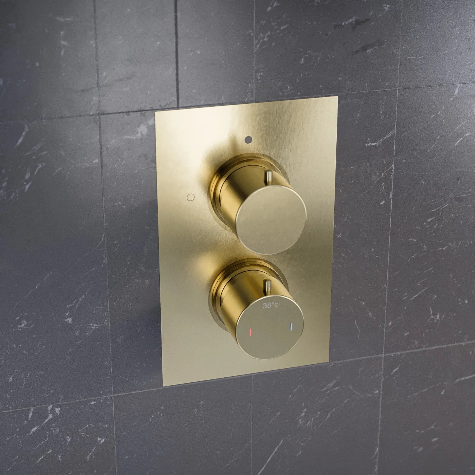 Round Concealed Thermostatic Shower Mixer Valve - Brushed Brass