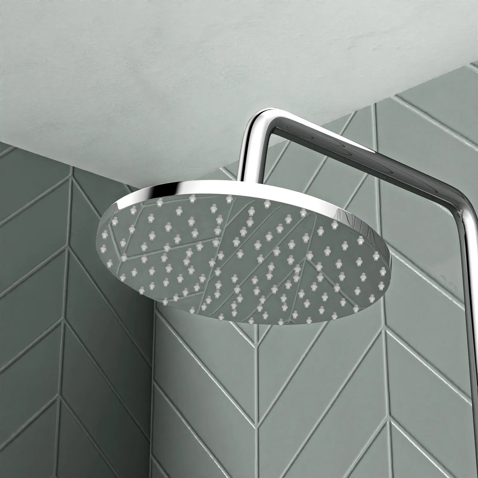 Round Overhead & Hand Shower With Thermostatic Bar Valve Single Outlet - Chrome