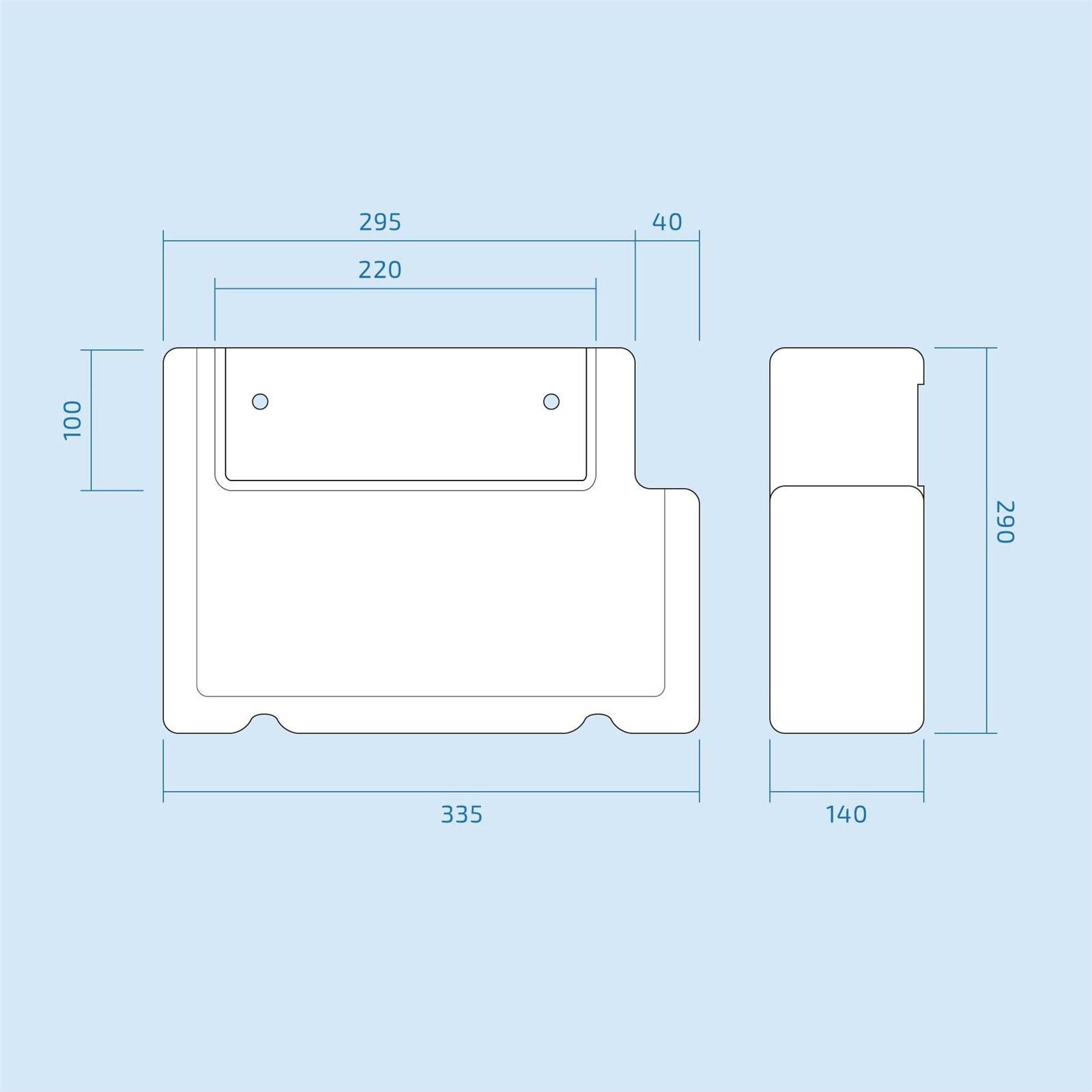 Dene 1100 mm White P Shape Bathroom LH Vanity Suite Unit BTW Toilet White Square