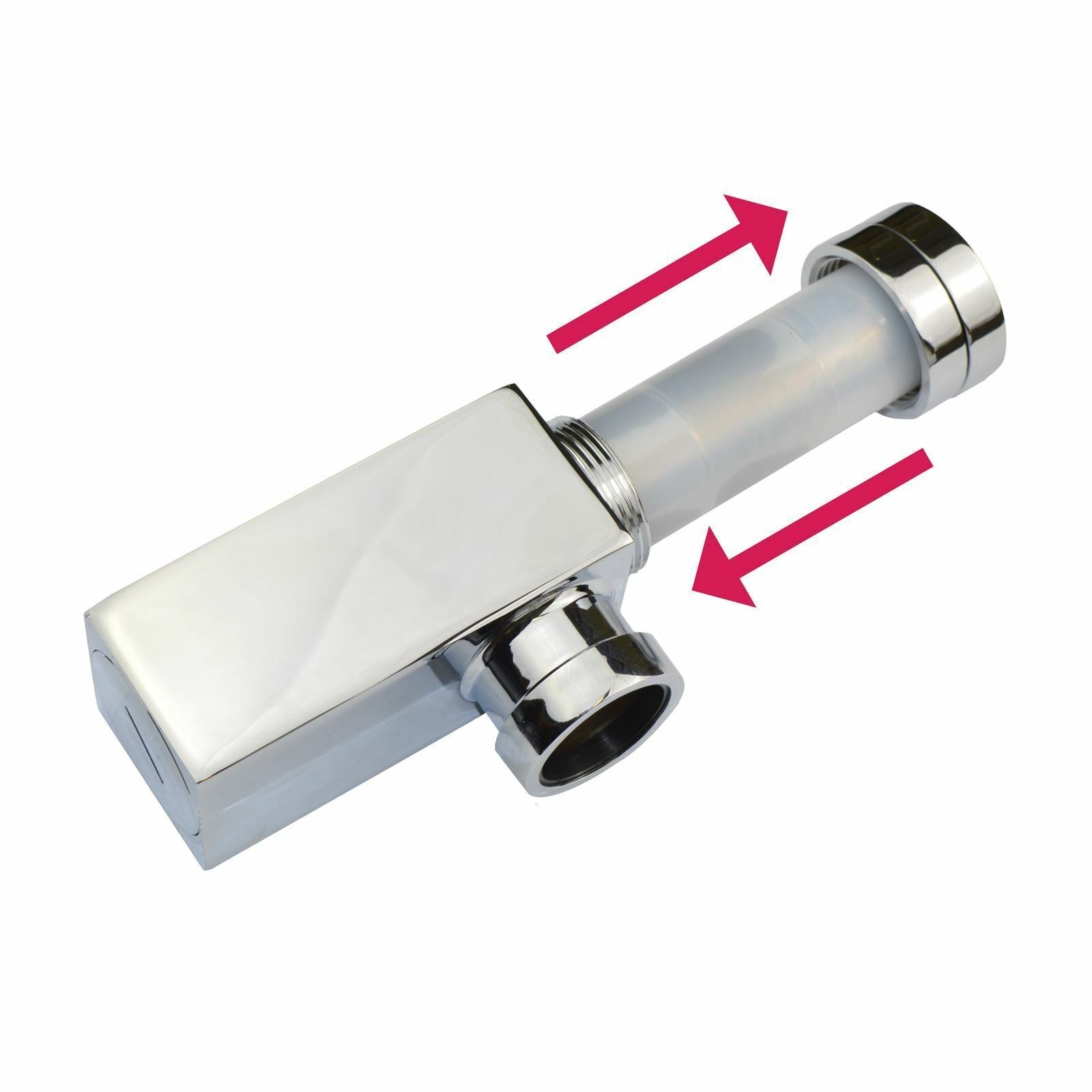 Square Bottle Trap & Outlet Pipe Chrome Bathroom Basin Sink Brass