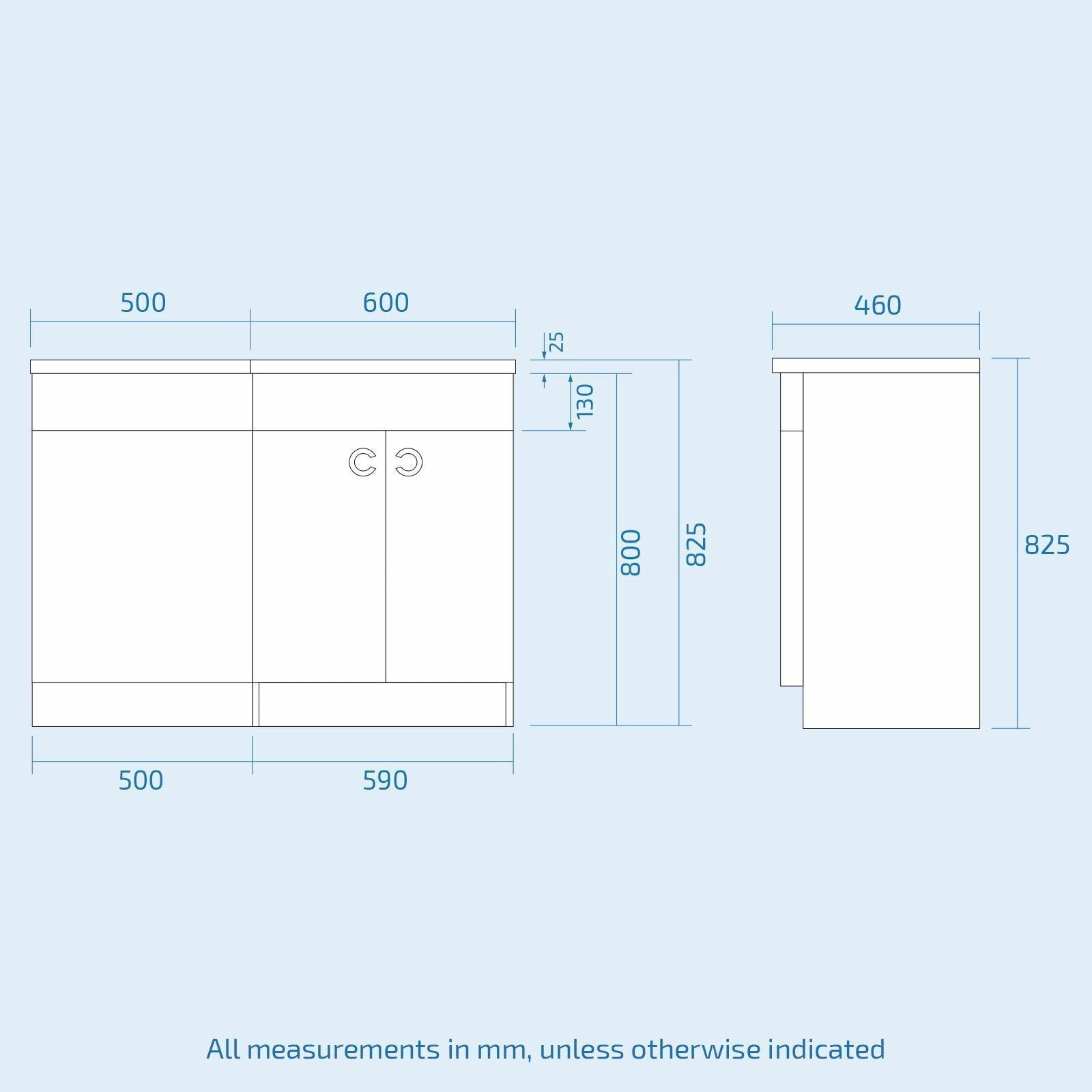Dene Grey 1100mm Bathroom Basin Sink Vanity Unit Cabinet Furniture RH