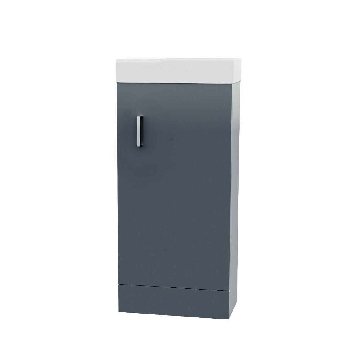 Nanuya 400mm Dark Grey Cloakroom Vanity Basin Unit, Mixer Tap & Waste