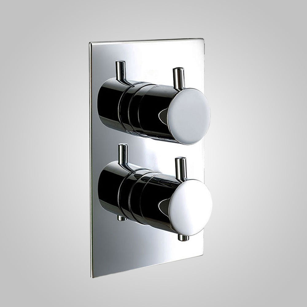 Lily Ultra Thin 2 Dial 1 Way Concealed Thermostatic Shower Mixer And 300 Mm Overhead Shower Head