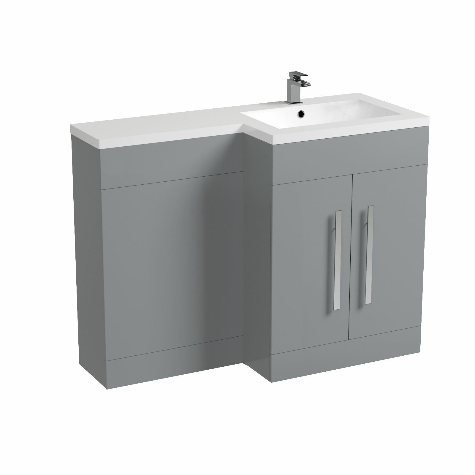 Aric Grey RH 1100mm Basin Sink Vanity Unit Furniture Cabinet Flat Pack