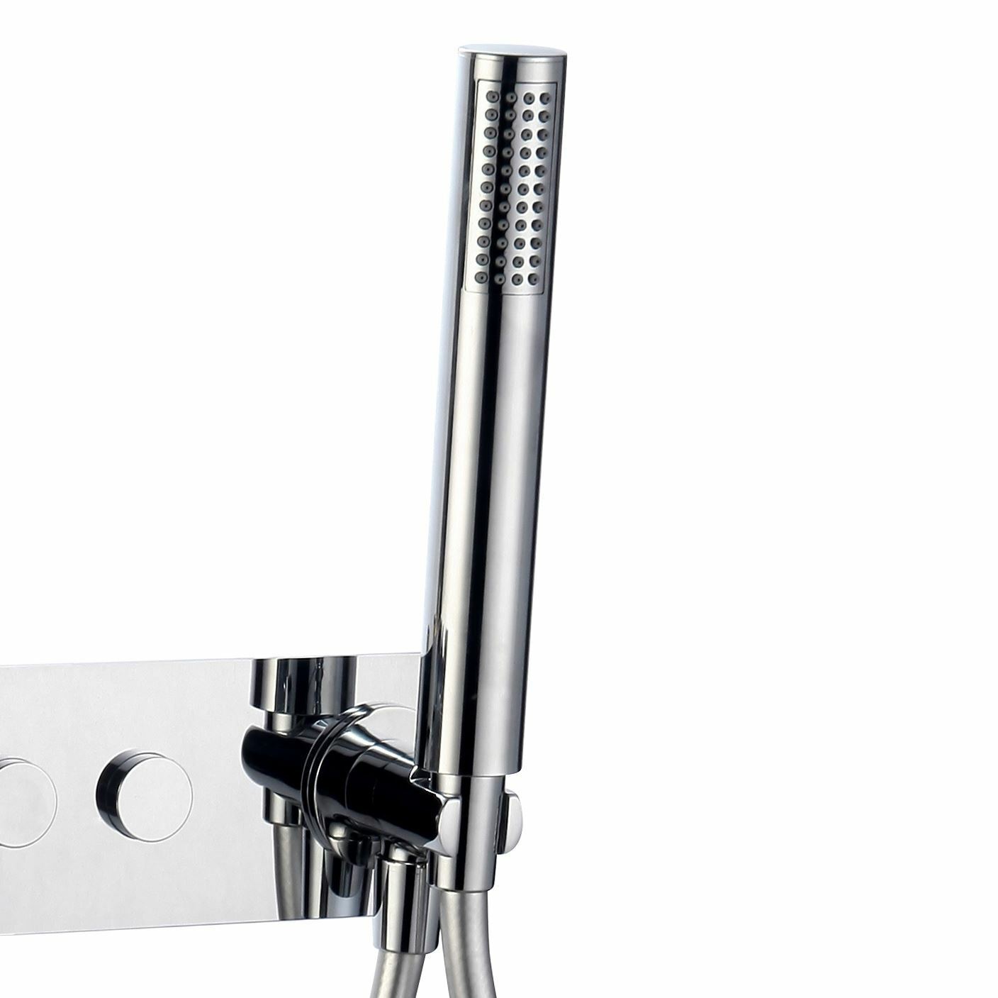 Push Button 2 Way Concealed Thermostatic Shower Mixer Valve with 2 Outlet Chrome