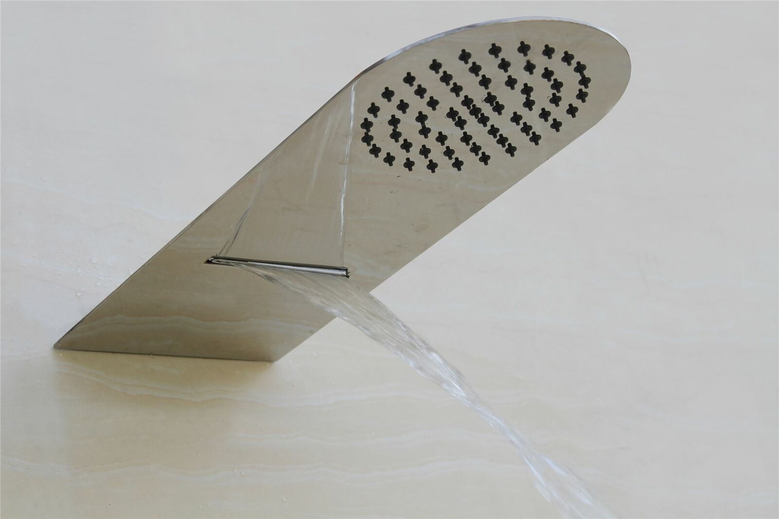 Bathroom Chrome Round Ultra Slim Waterfall Overhead Rainfall Shower Head 200mm