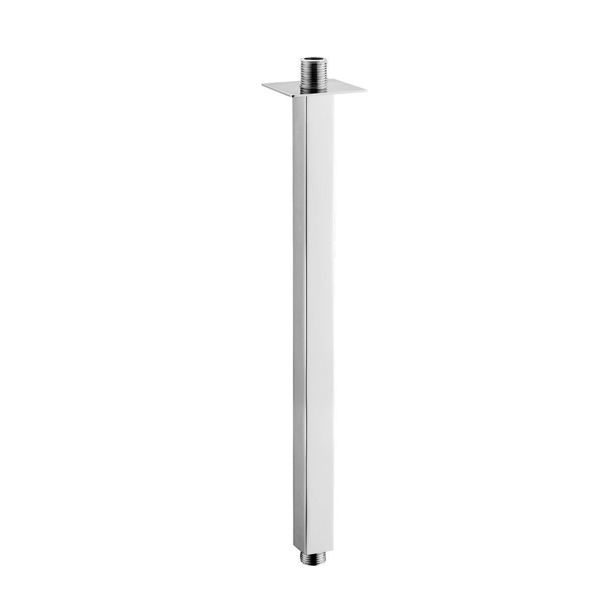 Dunn 250mm Chrome Thin Square Brass Rectangle Swivel Shower Head Overhead + 360mm Ceiling Arm