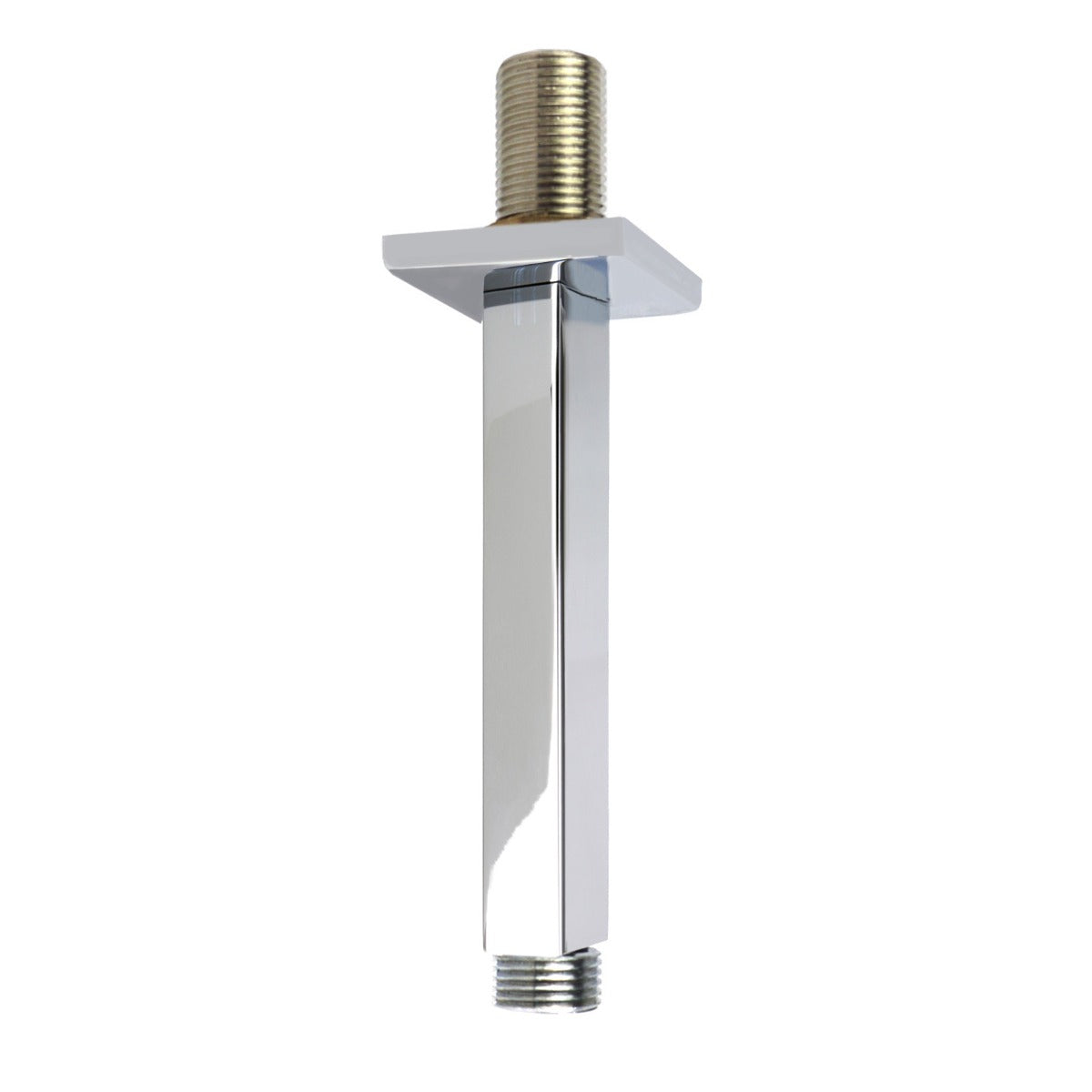 Dunn 250 mm Chrome Thin Square Brass Rectangle Swivel Shower Head Overhead + 119 mm Ceiling Arm