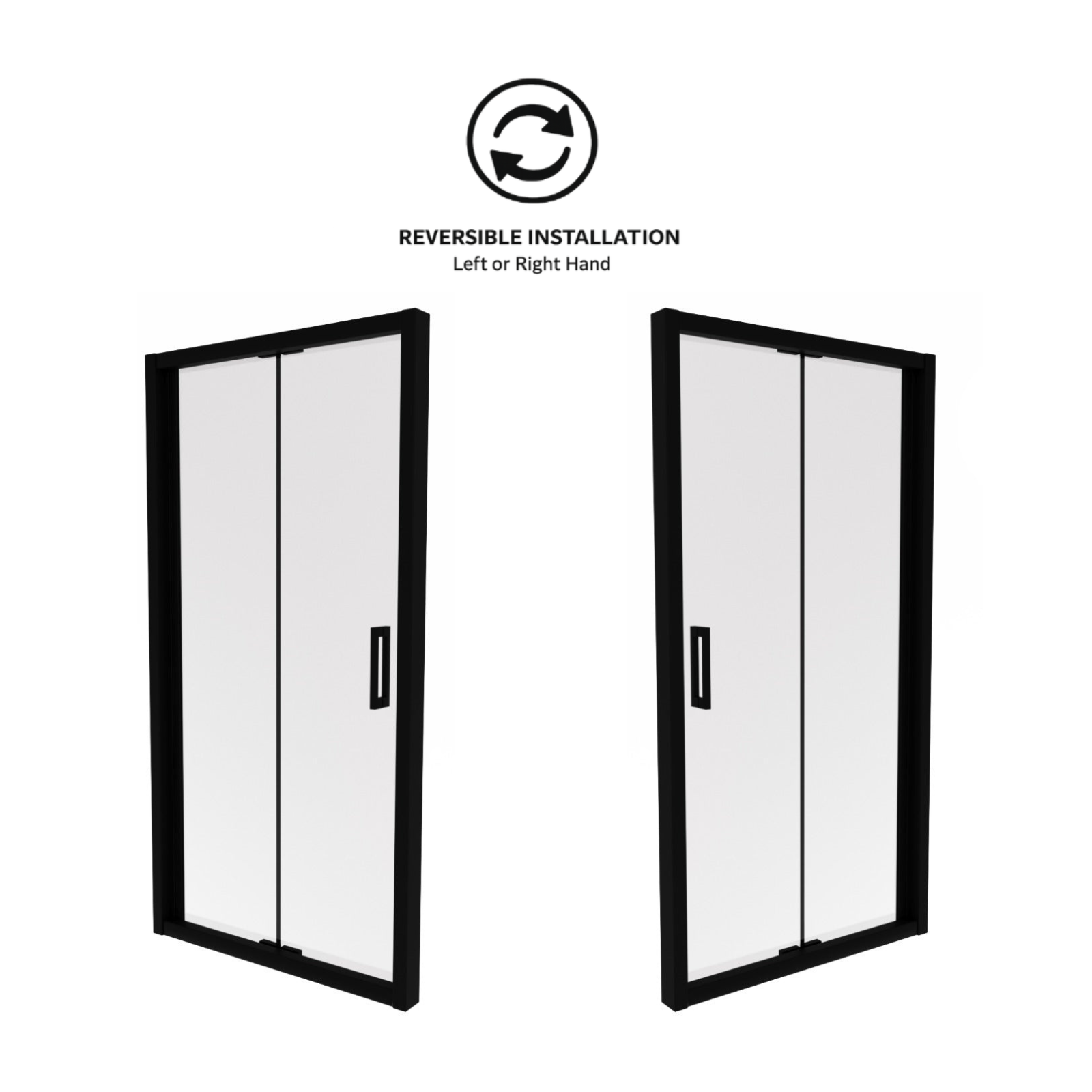 Bi-fold shower door image front view