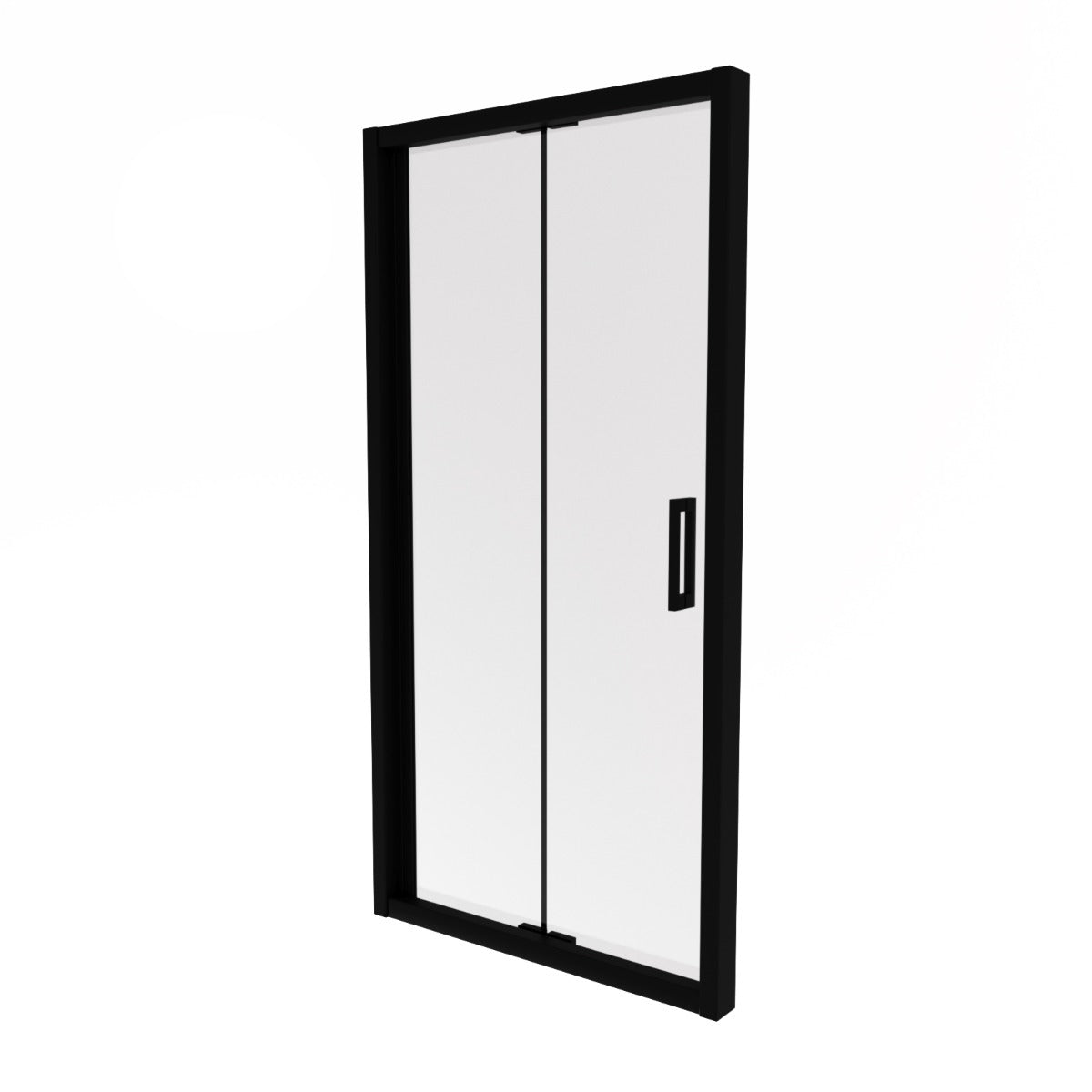 Kim Matte Black Walk In Bi Folding Shower Tempered Glass Door Screen Panel