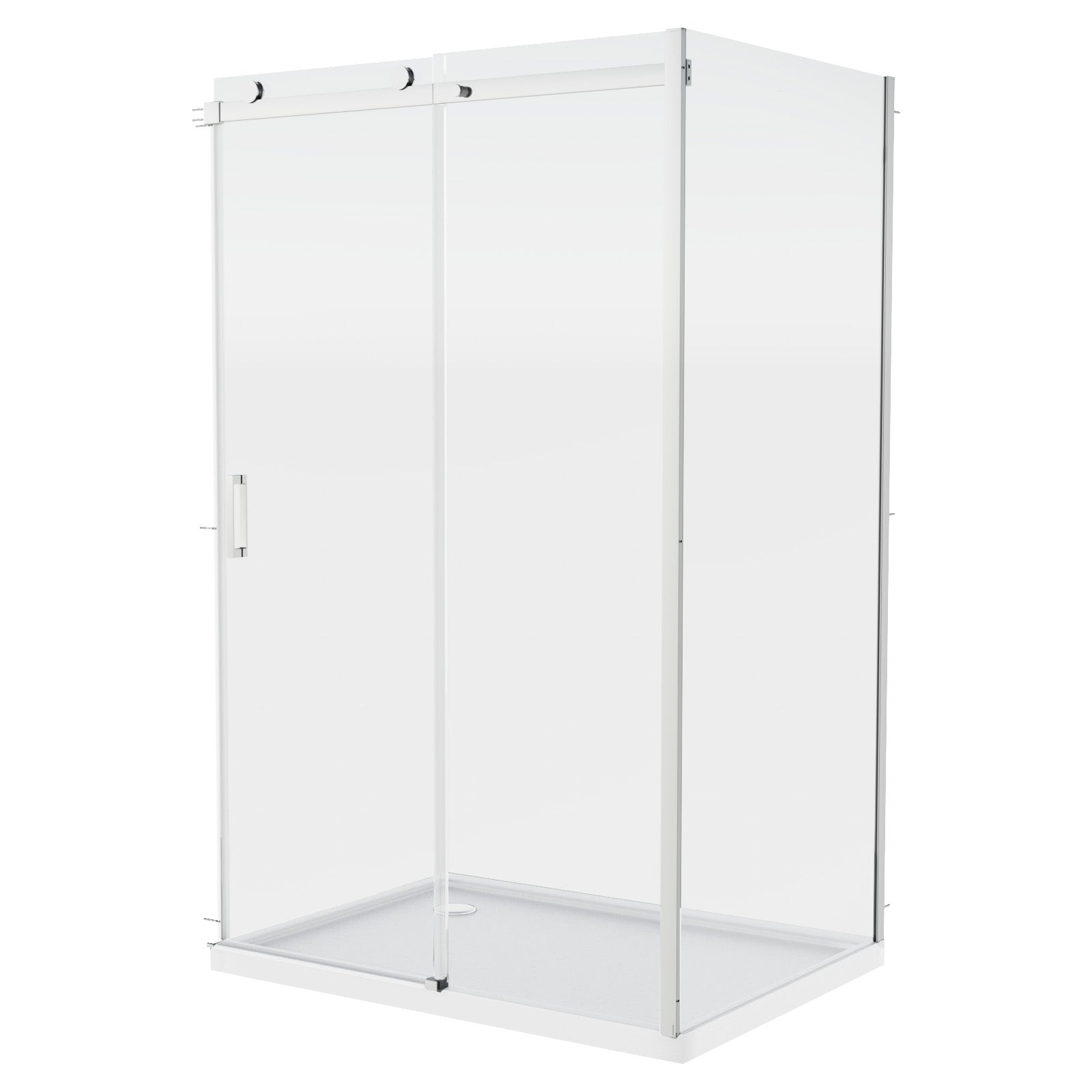 Hardwick 1200mm x 800mm Frameless Sliding Shower Door Enclosure + Tray + Waste