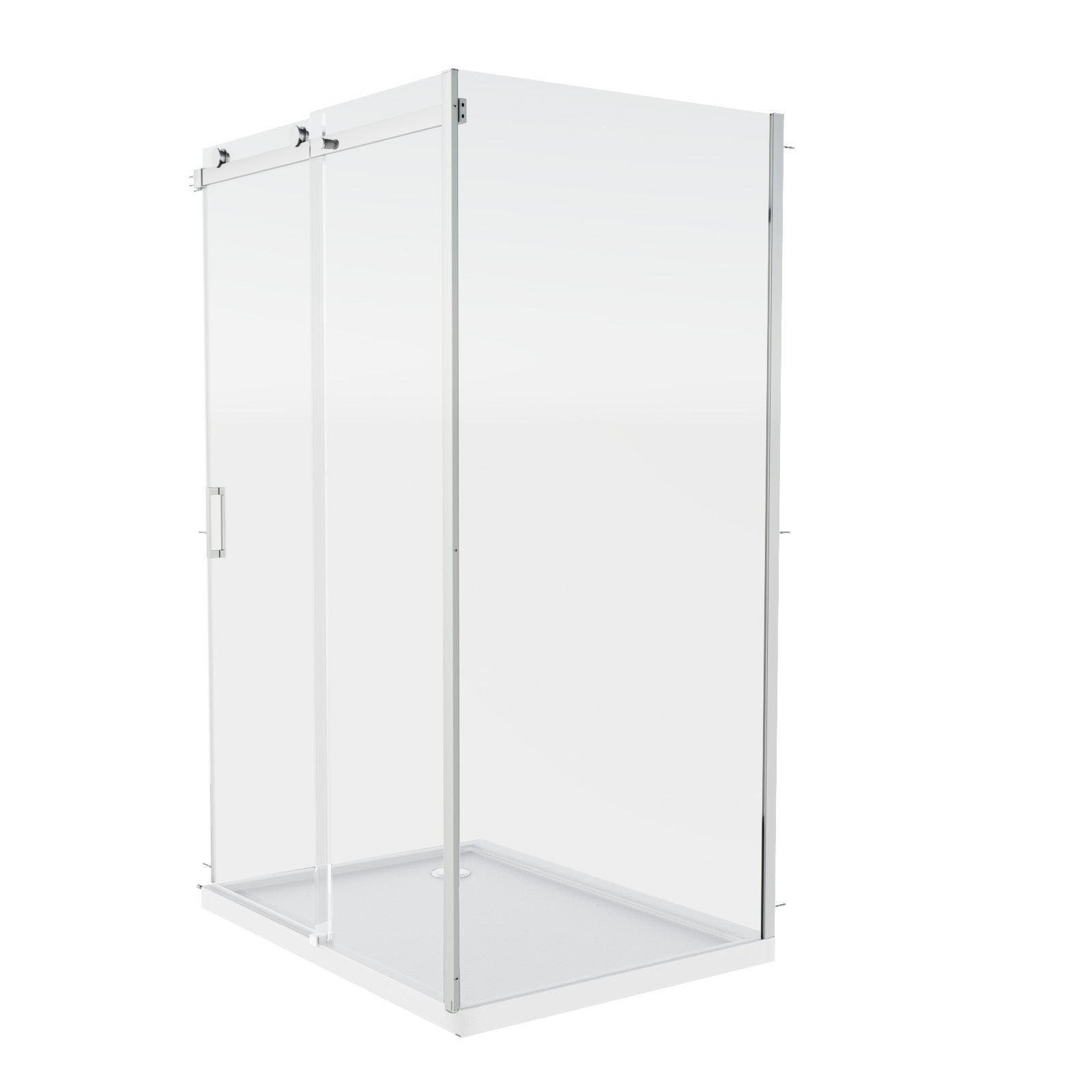 Hardwick 1200mm x 800mm Frameless Sliding Shower Door Enclosure + Tray + Waste
