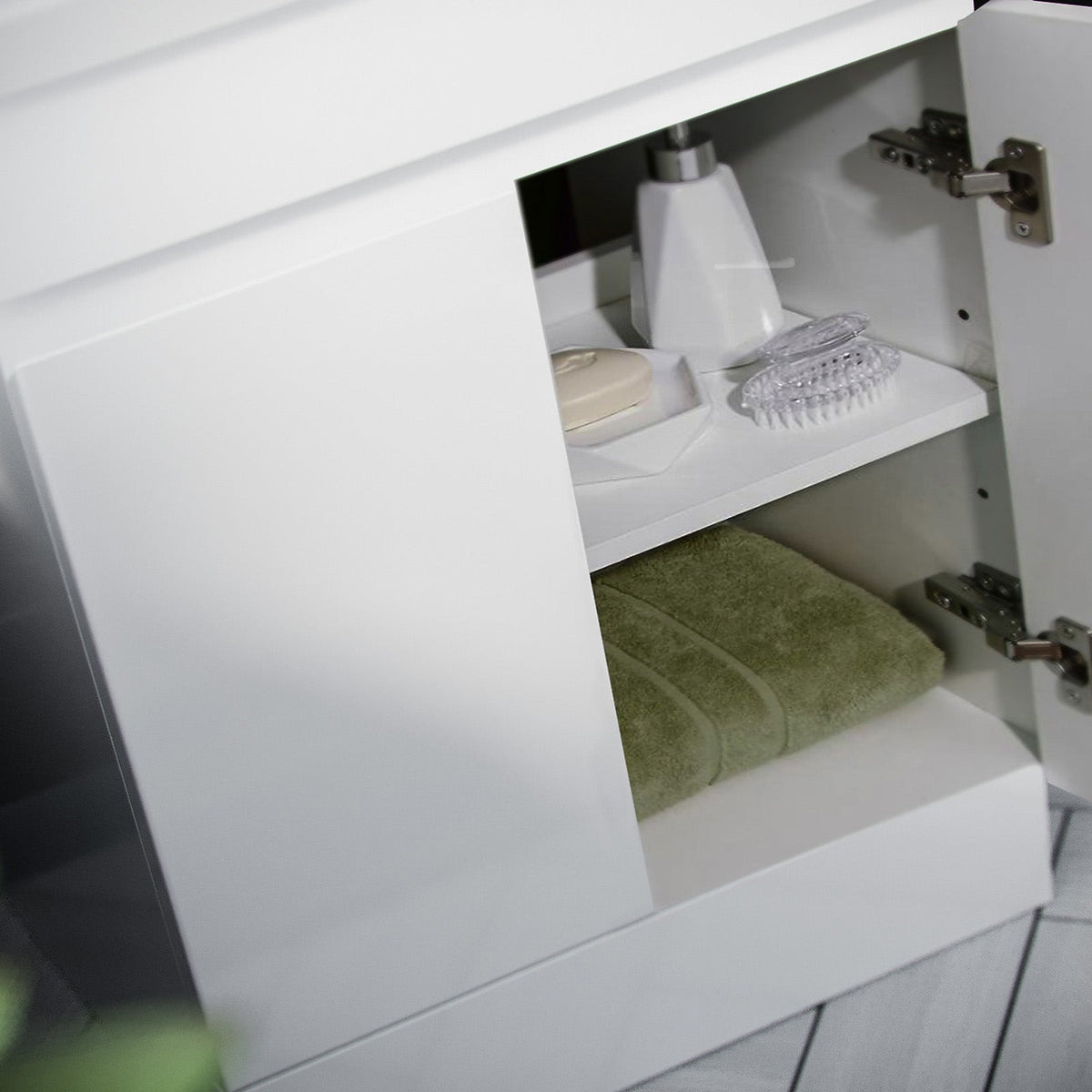 Set of 2 Freestanding 600mm Cabinet & Ceramic Mid-Edge Twin Basin