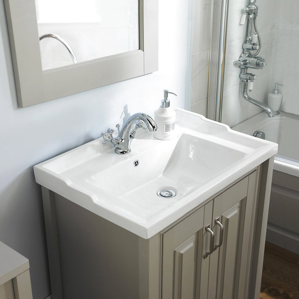 Chiltern Traditional 600mm Vanity Basin Unit Stone Grey