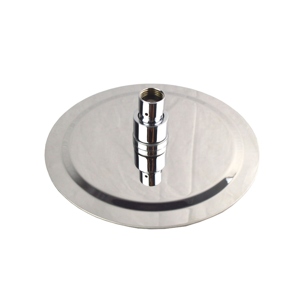 Dunn 200mm Thin Round Brass Swivel Shower Head Round Wall Arm Chrome
