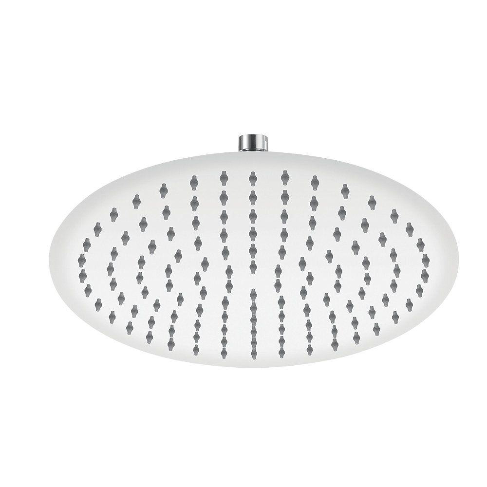 Dunn 250mm Thin Round Brass Swivel Shower Head Round with 380mm Ceiling Arm Chrome