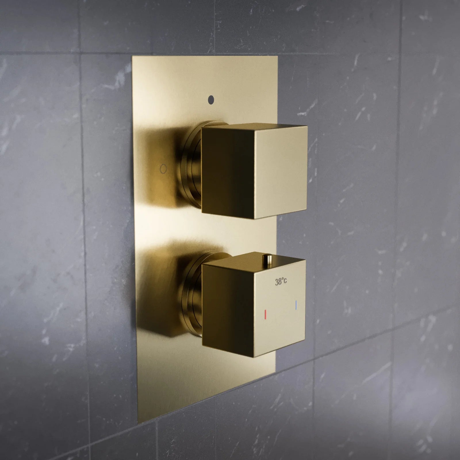 Single Outlet Concealed Thermostatic Shower Mixer Valve - Brushed Brass