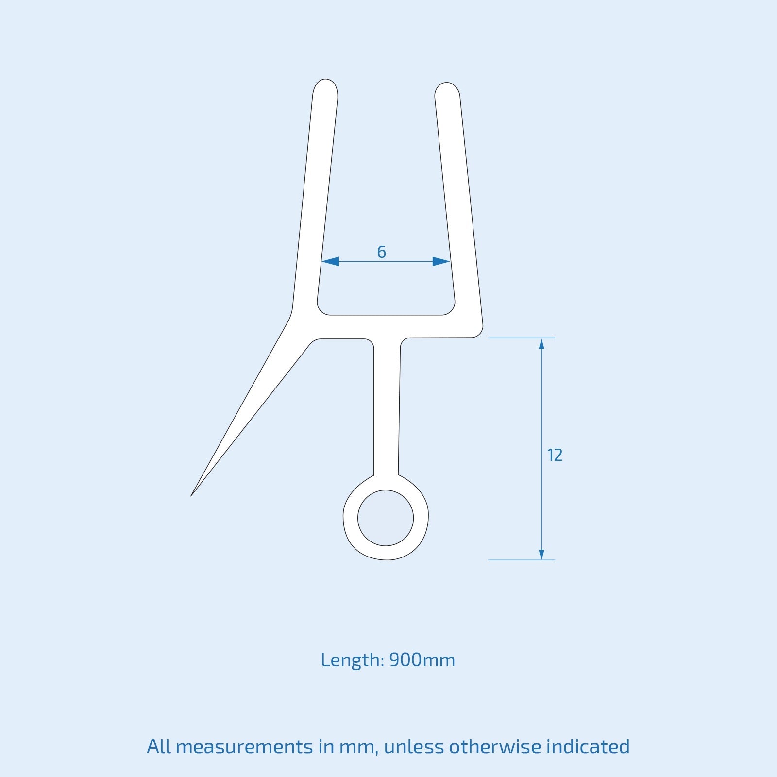 Bath Shower Door Rubber Seal Strip For 6mm Glass Seals Gaps Up To 12 mm