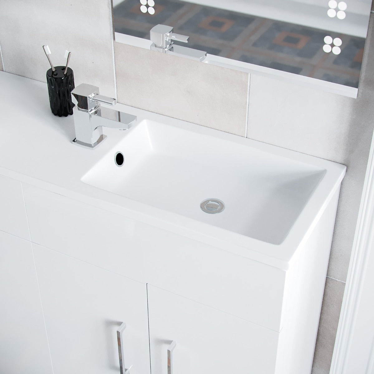 James 1000mm Slimline Vanity, Basin And WC Unit White