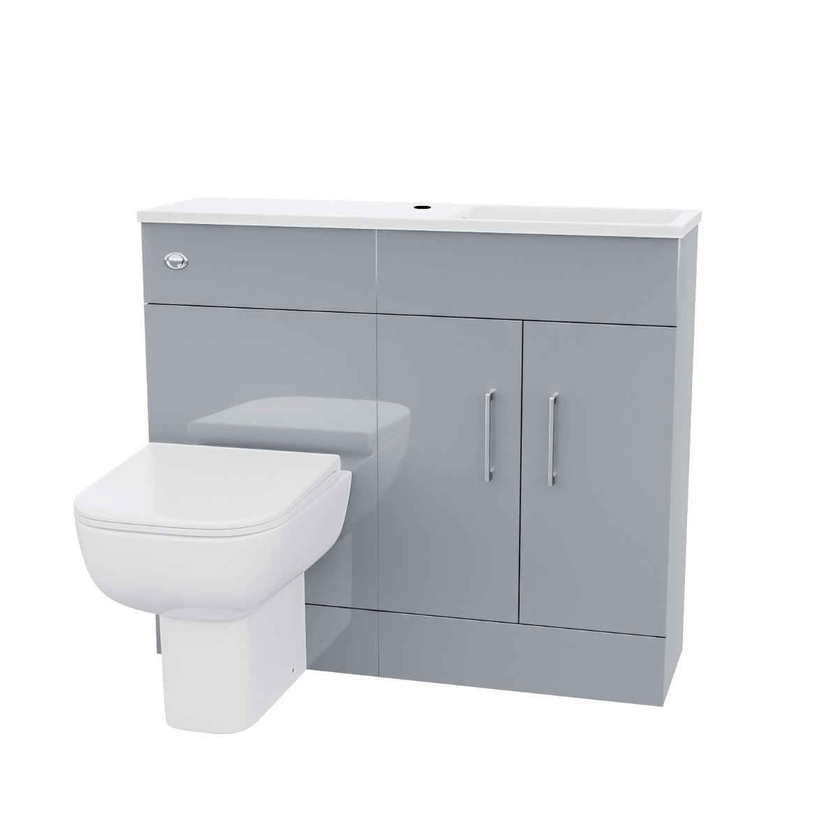 James 1000mm Slimline Floorstanding Vanity Basin and Rimless Debra BTW Combo Unit Grey