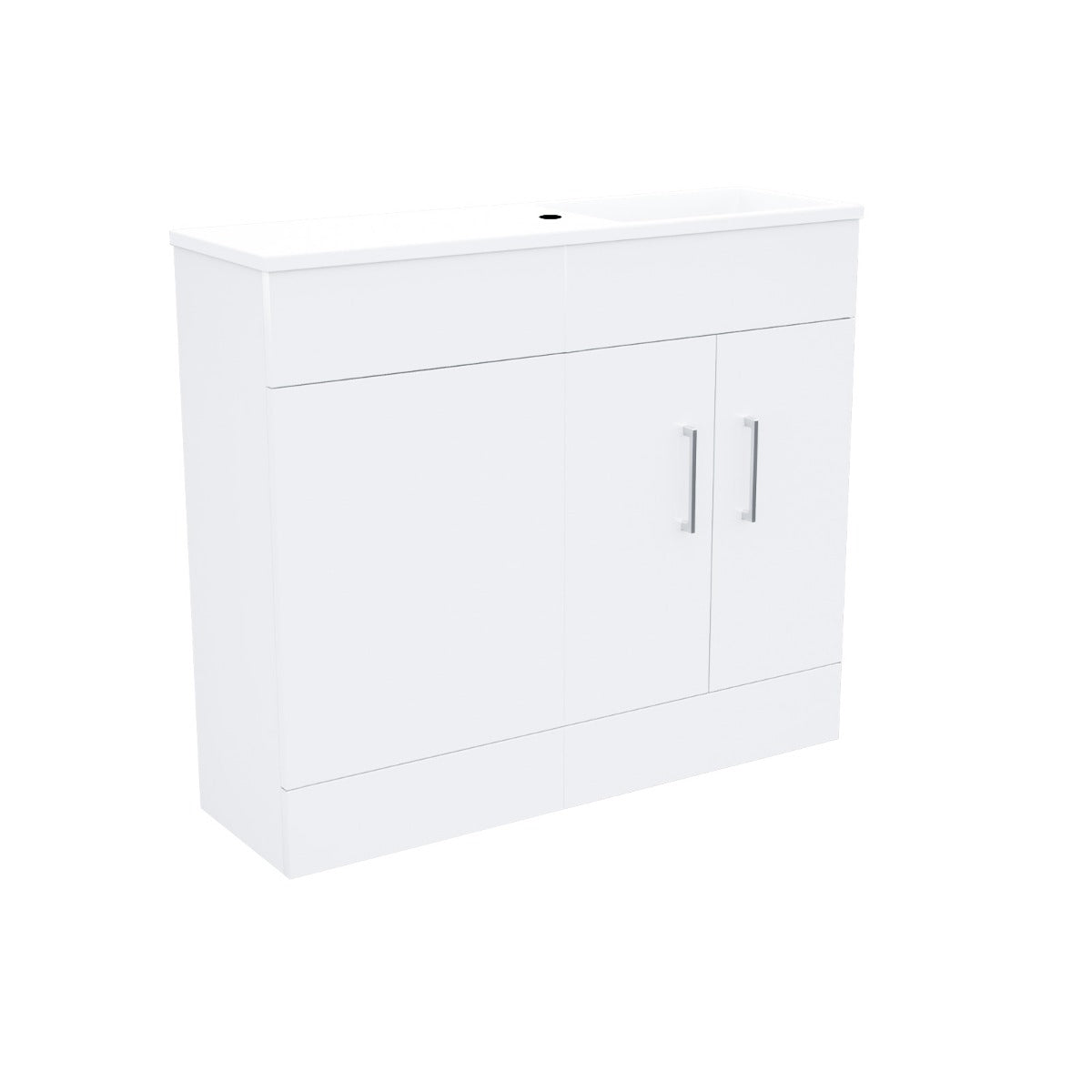 James 1000mm White Slimline Freestanding Vanity Basin & WC Unit