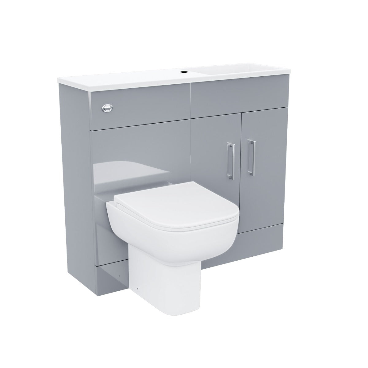 James 1000mm Slimline Floorstanding Vanity Basin and Rimless Debra BTW Combo Unit Grey