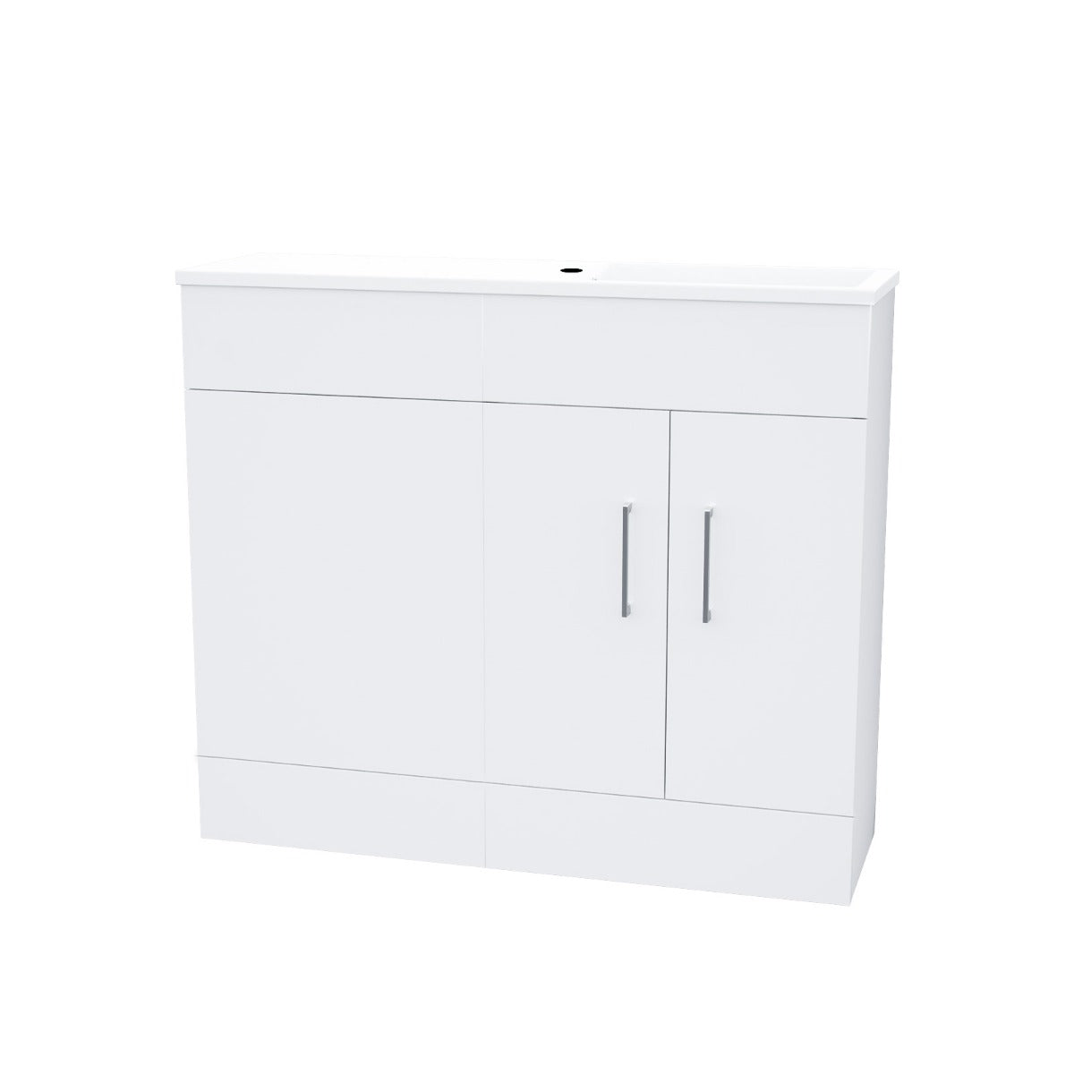 James 1000mm White Slimline Freestanding Vanity Basin & WC Unit