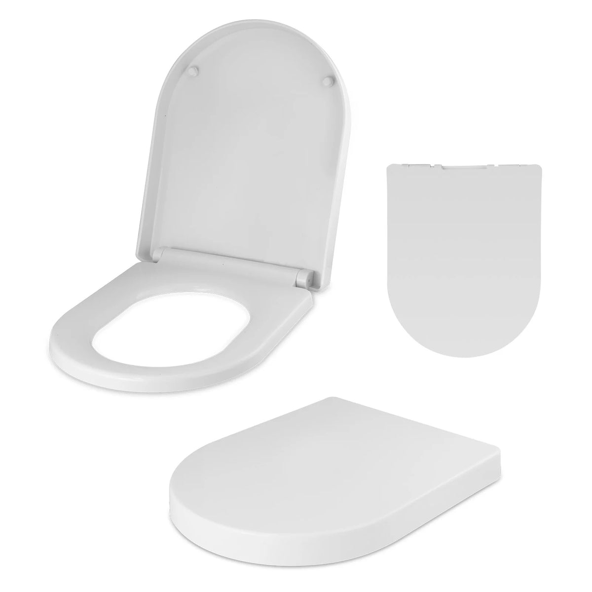 Soft Close D Shape Toilet Seat With Cover - Thick Design