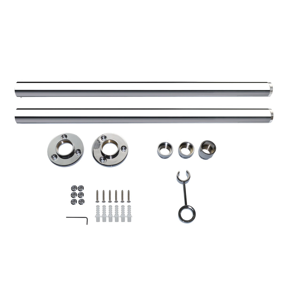 Modern Bathroom Chrome Bath Mixer Tap with Round Shower Handset