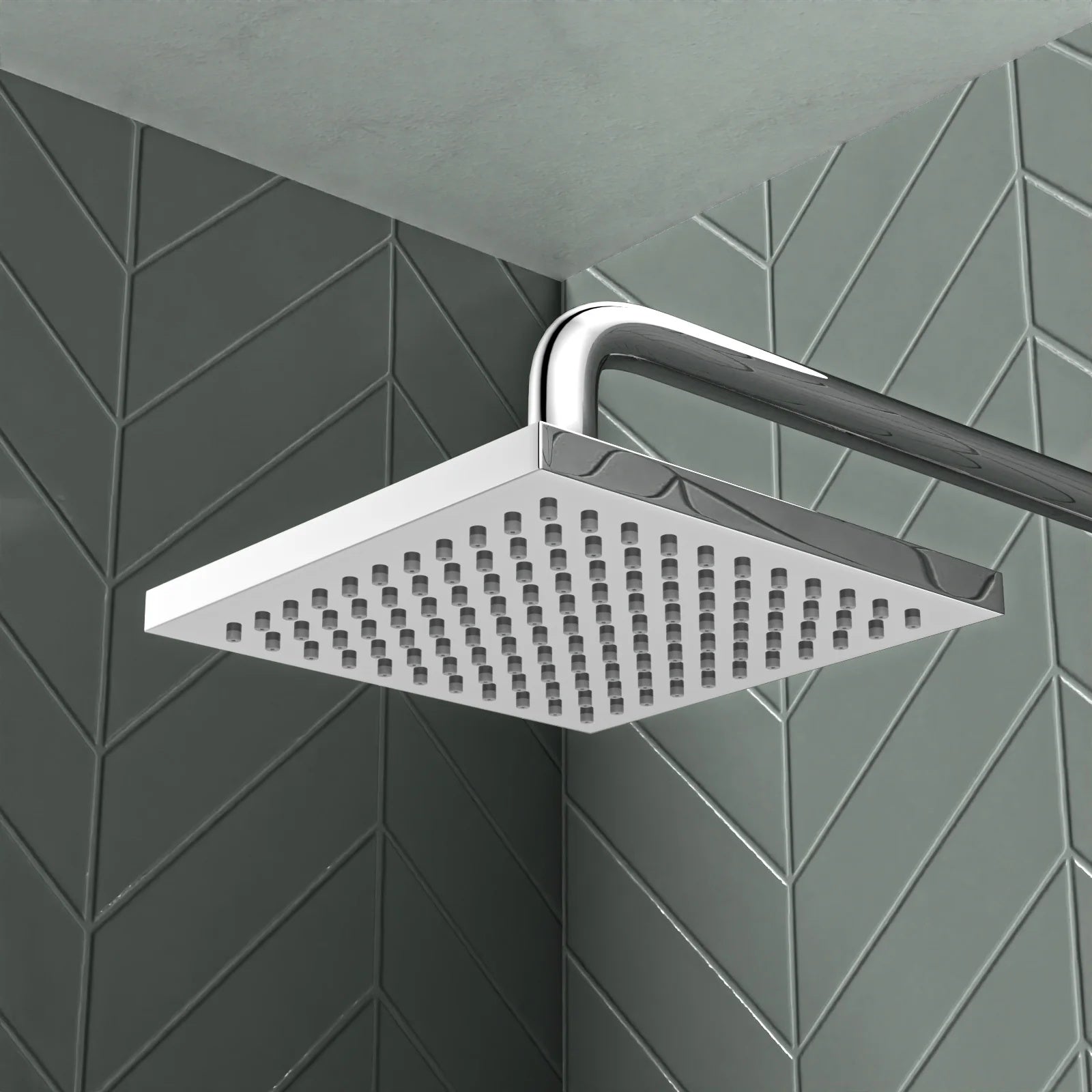 Square Exposed Shower Kit With Handset & Thermostatic Bar Valve - Chrome